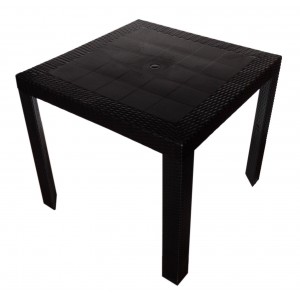 Nusa Rattan PlasticTable 800mm Square - Black