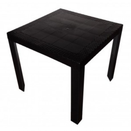 Nusa Rattan PlasticTable 800mm Square - Black