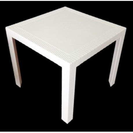 Nusa Rattan PlasticTable 800mm Square - White Nusa Rattan PlasticTable 800mm Square - White