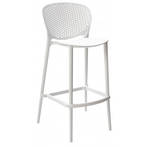 Pongo Polypropylene Bar Stool  750mm Seat Height "White"