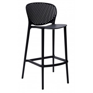 Pongo Polypropylene Bar Stool 750mm Seat Height "Black"