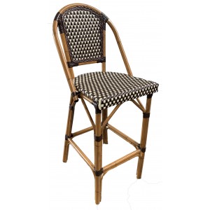 Wicker Bar Stool Aluminium Frame 75cm